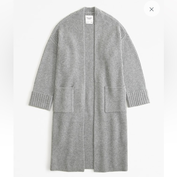 Abercrombie & Fitch Ribbed Duster Cardigan Grey: X-Small - Picture 1 of 6